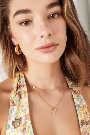 Halskette mit Anhängern - Goldfarbener Edelstahl h5 Bild4